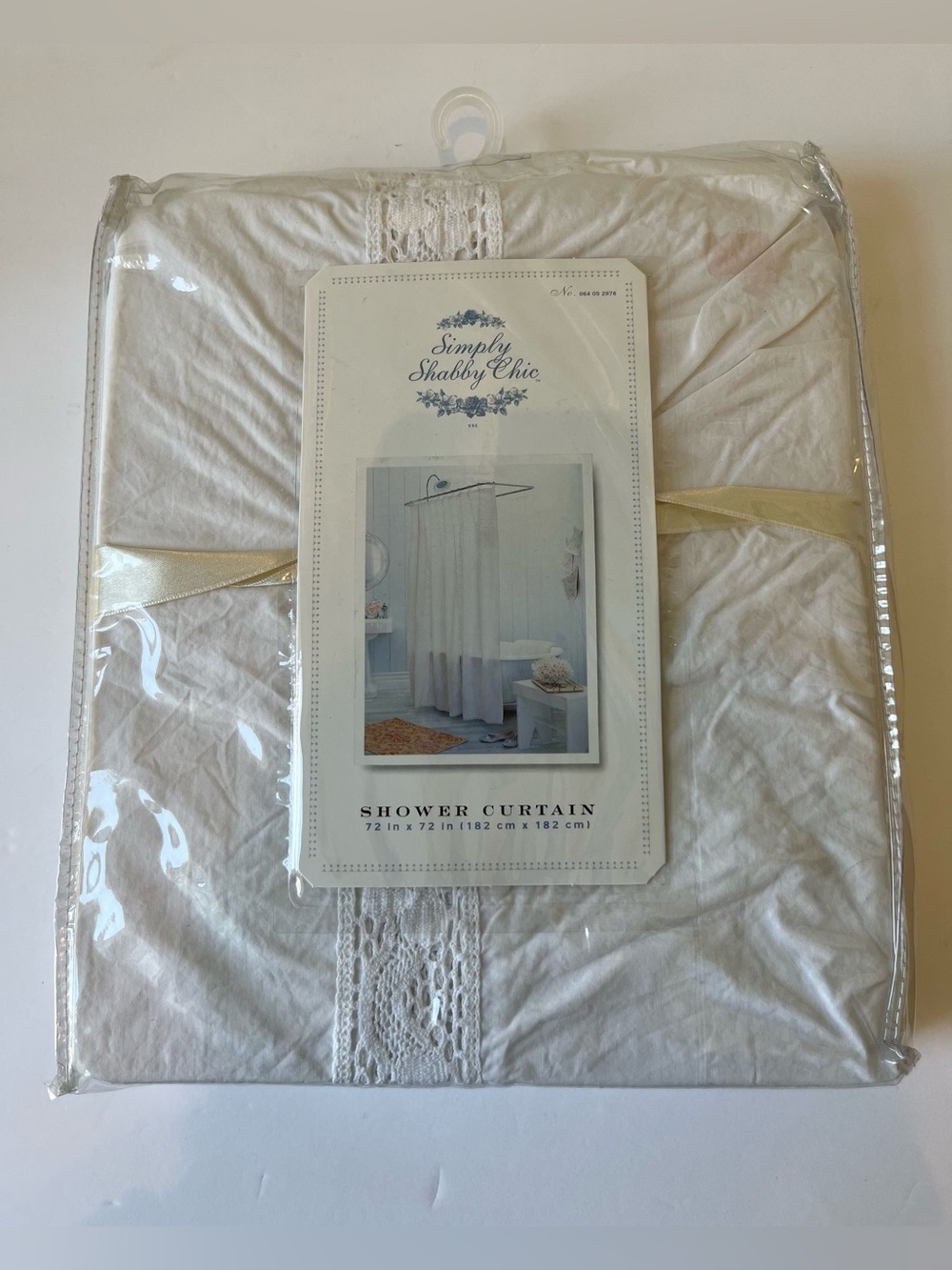 SIMPLY SHABBY CHIC SHOWER CURTAIN - WHITE - NOS - NEW IN SEALED PACKAGE
